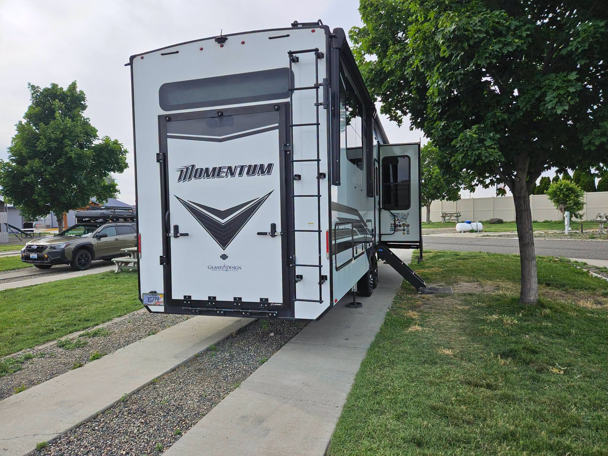 Momentum fifth-wheel RV rear after detailing